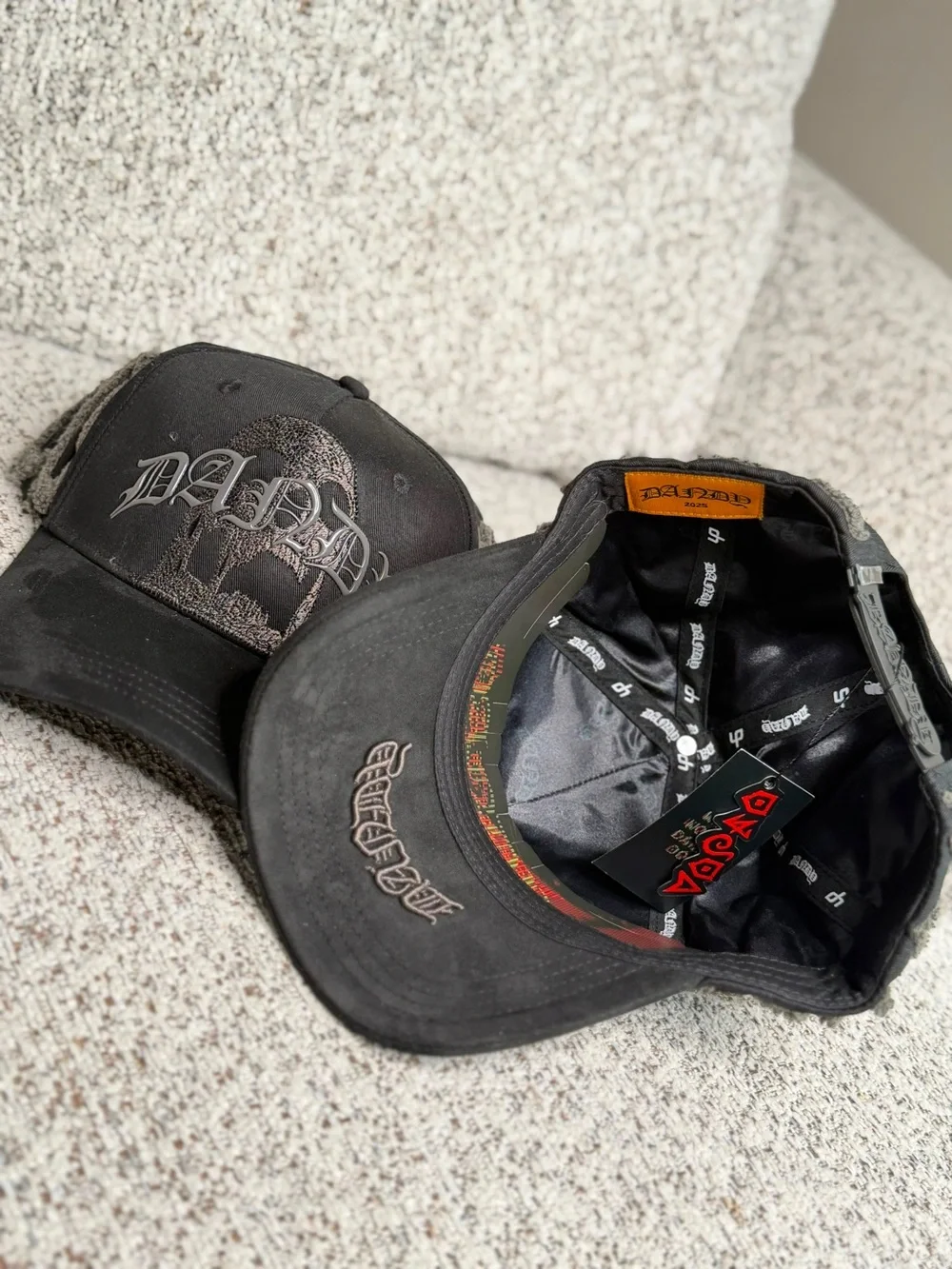 Dadcap Embroidered Black Baseball Hat - Black